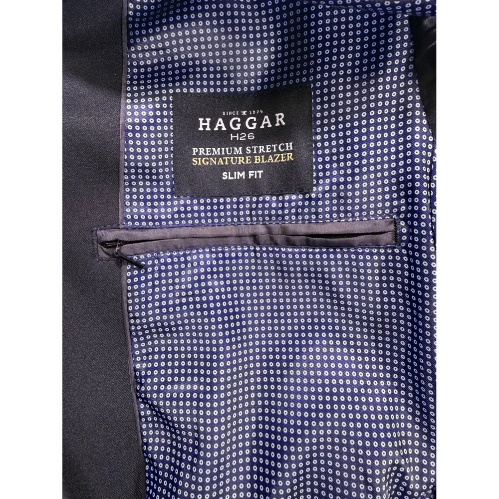 Haggar Blazer Mens 40 Regular Black NEW Slim Fit‎ Stretch Gabardine HJ80031